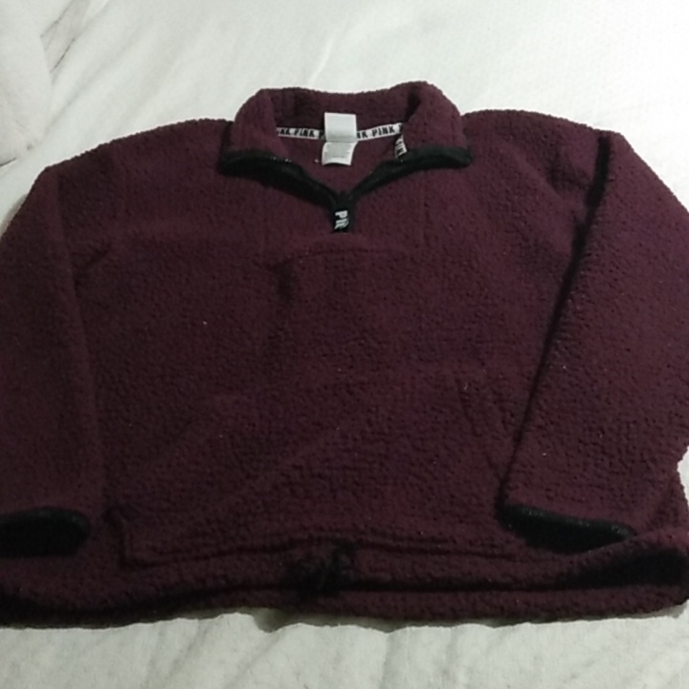 Pink sherpa pullover
